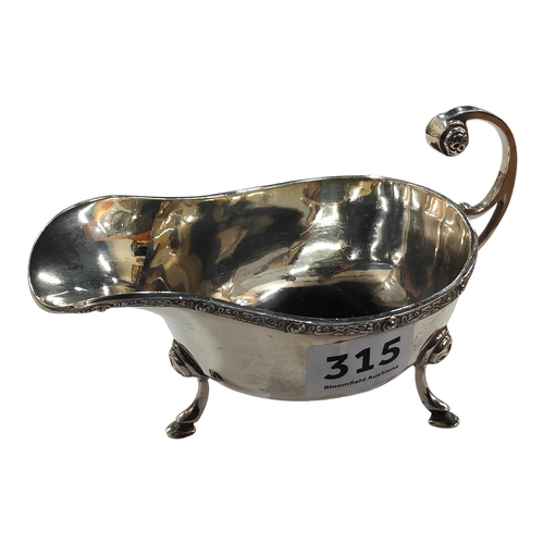 315 - SILVER SAUCE BOAT BIRMINGHAM 1922-23 CIRCA 128.3G