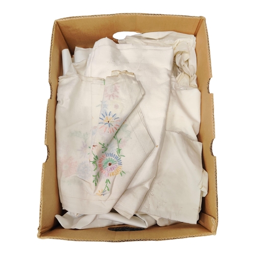 37 - BOX OF OLD IRISH LINEN