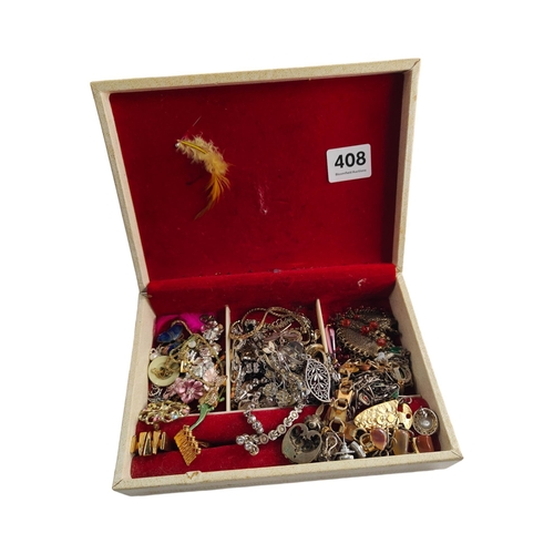 408 - JEWELLERY BOX & CONTENTS