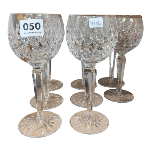 50 - 8 WATERFORD WINE GLASSES