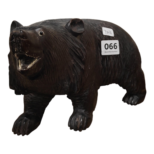 66 - ANTIQUE BLACK FOREST CARVED BEAR