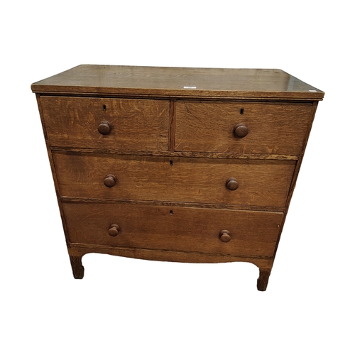 22 - OAK 2 OVER 2 CHEST OF DRAWERS