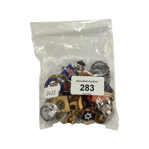 283 - BAG LOT OF UNIONIST BADGES