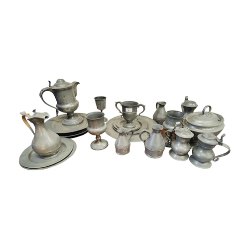 4 - LARGE QUANTITY ANTIQUE PEWTER