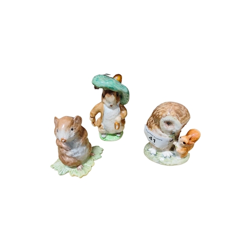 41 - 3 BESWICK BEATRIX POTTER FIGURES