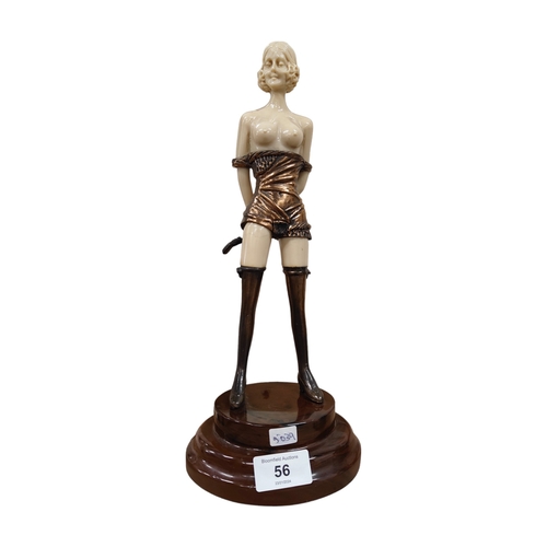 56 - ART DECO STYLE FIGURE METAL & RESIN