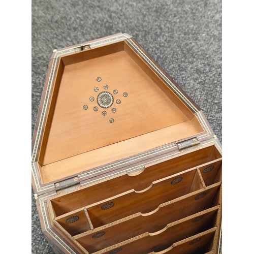 61 - ANTIQUE WOOD & BONE STATIONARY BOX