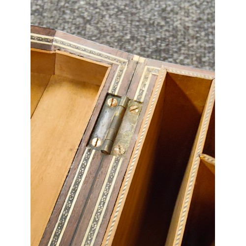 61 - ANTIQUE WOOD & BONE STATIONARY BOX