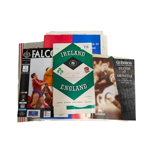 113 - QUANTITY OF OLD RUGBY PROGRAMMES