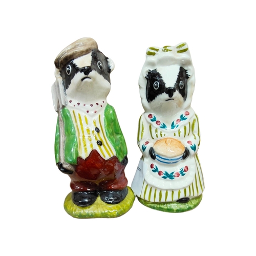 86 - MR & MRS BADGER FIGURES SIGNED F.DALE