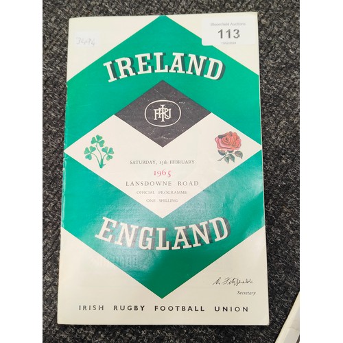 113 - QUANTITY OF OLD RUGBY PROGRAMMES