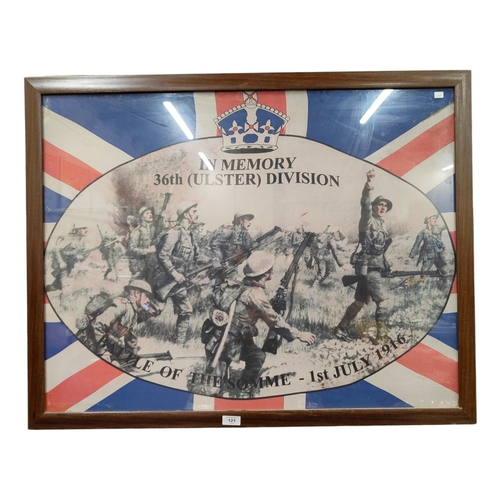 121 - FRAMED 36TH ULSTER DIVISION FLAG