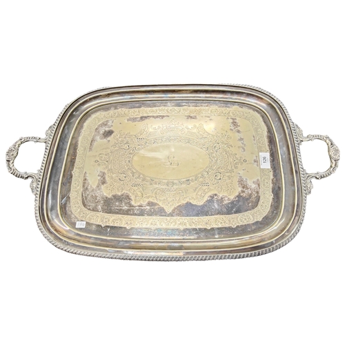 126 - LARGE HEAVY PLATED BUTLERS TRAY