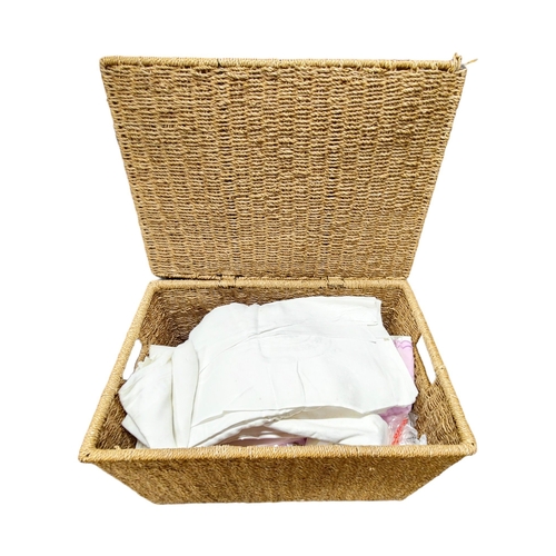 128 - LARGE BASKET OF LINEN