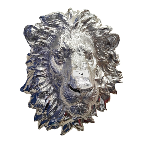 14 - MODERN SILVER LION HEAD