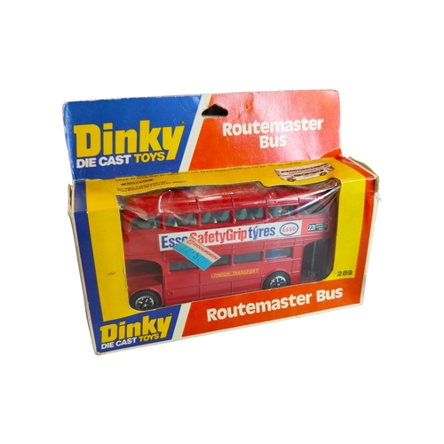 401 - BOXED DINKY MODEL 289, LONDON TRANSPORT ROUTEMASTER BUS, ESSO TYRES ADVERT