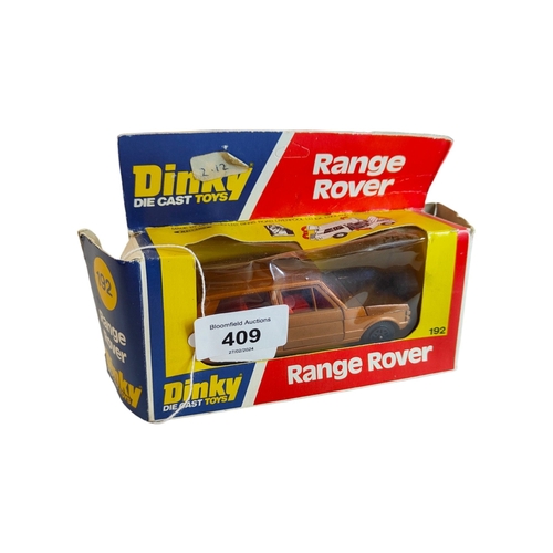 409 - BOXED DINKY MODEL 192, RANGE ROVER, BRONZE