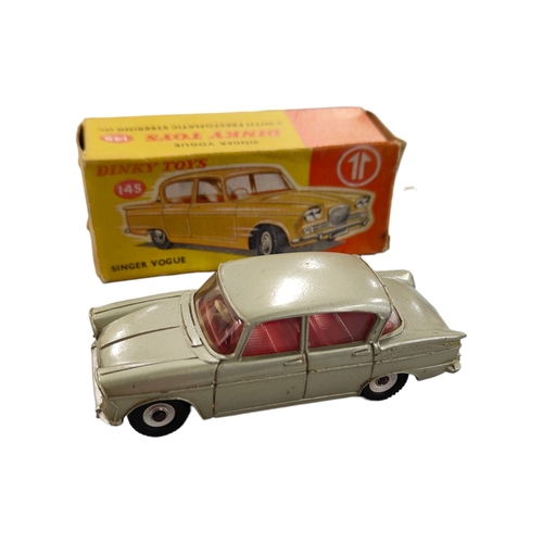 418 - BOXED DINKY MODEL 145, SINGER VOGUE, SILVER/GREY COLOUR