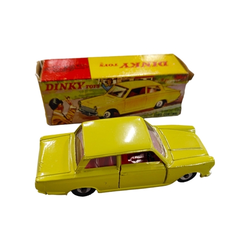 425 - BOXED DINKY MODEL 133, FORD CORTINA, MARK 1, YELLOW COLOUR