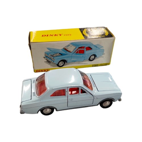 426 - BOXED DINKY MODEL 168, FORD ESCORT, WITH CERTIFICATE, LIGHT BLUE COLOUR