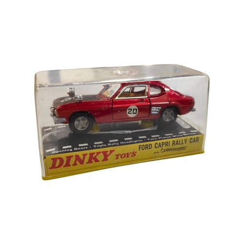 431 - BOXED DINKY MODEL 213, FORD CAPRI, METALLIC MAROON WITH BLACK BONNET