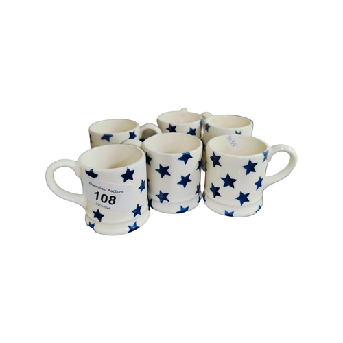 108 - SET OF 6 EMMA BRIDGEWATER ESPRESSO CUPS