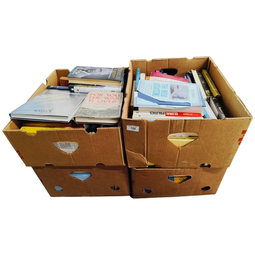 126 - 4 BOXES OF BOOKS TO INCLUDE IRISH