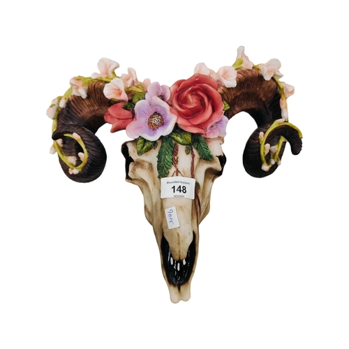 148 - ORNAMENTAL FLORAL RAMS HEAD