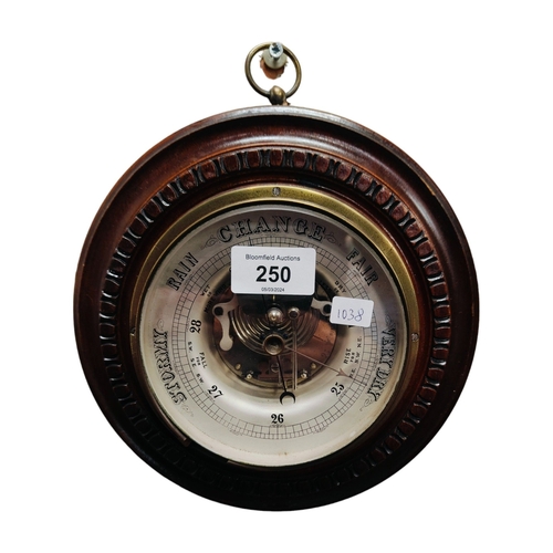 250 - VICTORIAN OPEN ESCAPEMENT MAHOGANY BAROMETER