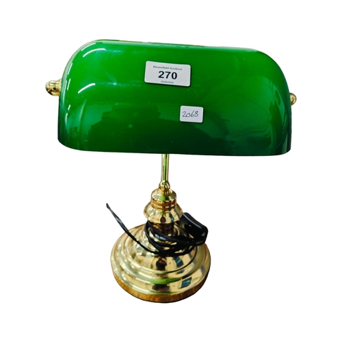 270 - GREEN GLASS BANKERS LAMP