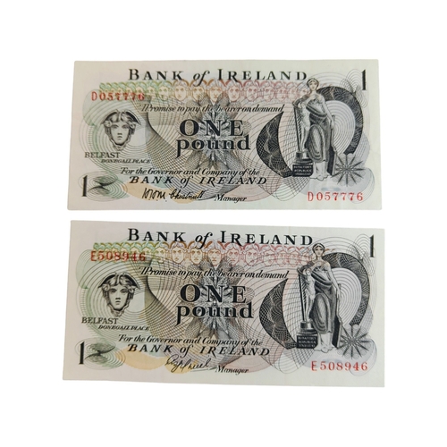 292 - 2 X BANK OF IRELAND £1 BANKNOTES 1972 & 1977