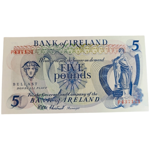 293 - BANK OF IRELAND £5 BANKNOTE H.H.M CHESTNUTT 1971