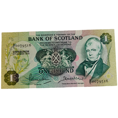 307 - BANK OF SCOTLAND £1 BANKNOTE 10TH AUGUST 1970