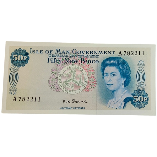 313 - ISLE OF MAN 50P BANK NOTE -  P.G.H.STALLARD