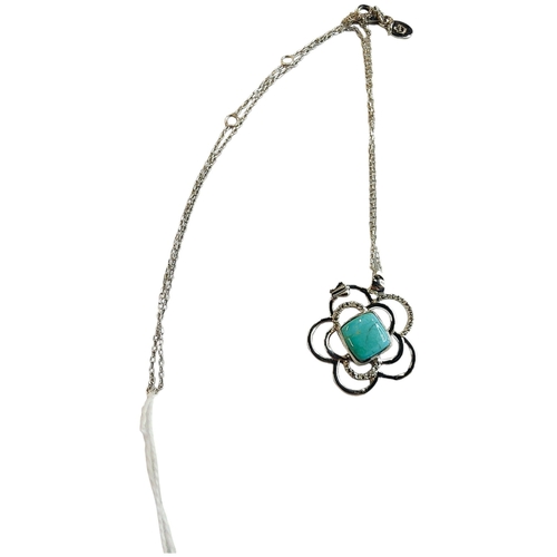 342 - SILVER AND TURQUOISE NECKLACE