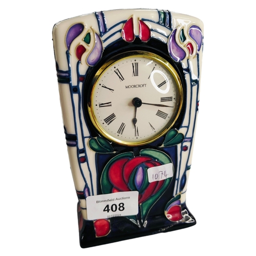 408 - MOORCROFT CLOCK - AS FOUND