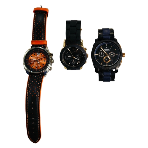 419 - MICHAEL KORS WATCH, FOSSIL WATCH & SLAZENGER WATCH