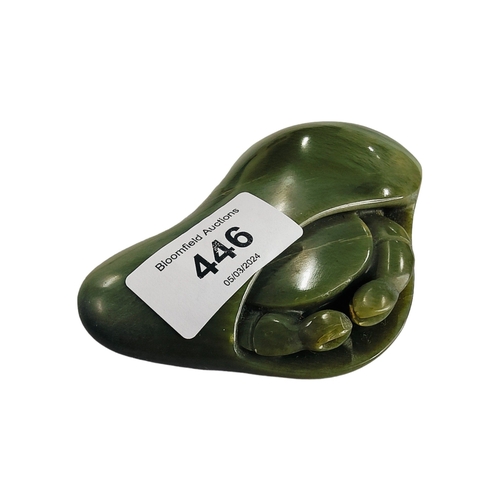 446 - HANDCARVED CRAB STONE