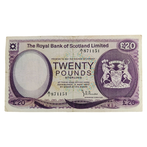 463 - ROYAL BANK OF SCOTLAND £20 BANK NOTE - 3 MAY 1977 - BURKE