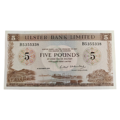 503 - ULSTER BANK £5 BANKNOTE 1ST OCTOBER 1982 V.CHAMBERS