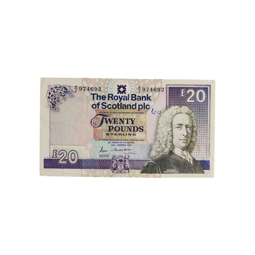 517 - ROYAL BANK OF SCOTLAND £20 BANK NOTE 25TH MARCH 1987 R.M.MAIDEN