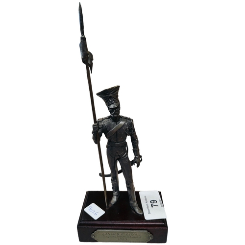 79 - NEOPOLEONIC MILITARY PEWTER FIGURE - 15CM