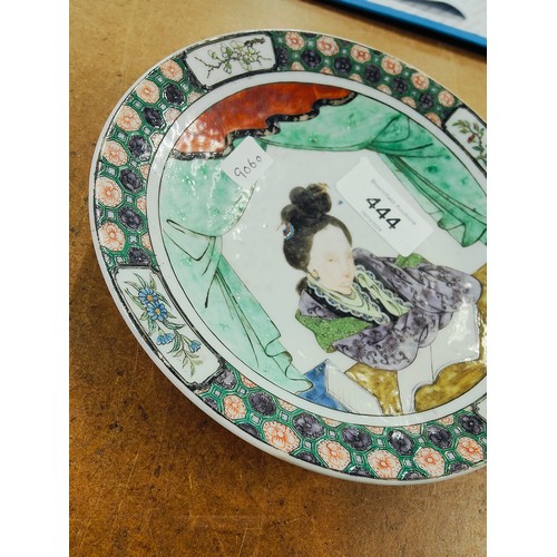 444 - EARLY ANTIQUE PORCELAIN ORIENTAL PLATE