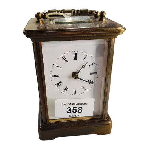 358 - CARRIAGE CLOCK MATTHEW NORMAN LONDON WORKING WITH KEY