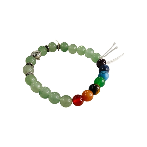 364 - MULTI STONE JADE BEAD BRACELET