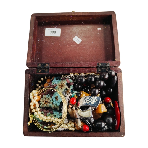 388 - JEWELLERY BOX AND JEWELLERY