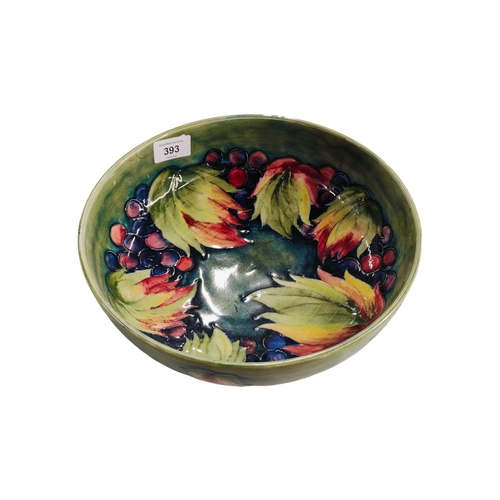 393 - SIGNED MOORCRIFT BOWL 25CM - AS FOUND