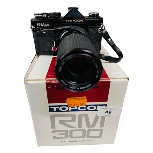 49 - BOXED TOPLON RM300 CAMERA WITH LENS