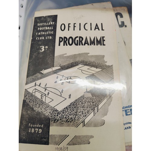 46 - FOLDER OF EARLY IRISH LEAGUE PROGRAMMES