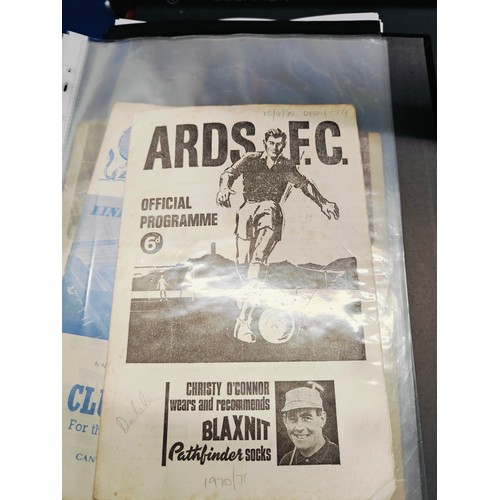 46 - FOLDER OF EARLY IRISH LEAGUE PROGRAMMES